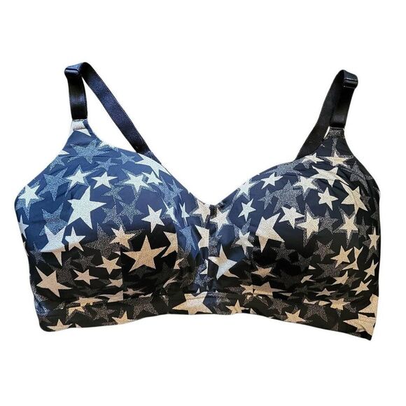 Torrid Bra Women's 40F Black Stars Dream Wire Free Back Smoothing Longline - Picture 3 of 6